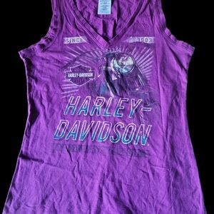 Harley-Davidson Purple Graphic Sleeveless Tank Top